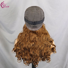 FH 300% 13x4 bouncy loose glueless lace frontal wig 100% Human Hair Lace Wig color #4-30