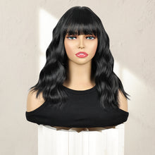 FH P13576 Rose Net Wavy Straight Pink Synthetic Bob Wig with Bangs