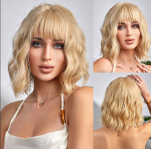 Load image into Gallery viewer, no27✨2PCS 50% OFF✨ FH P13918 wave blonde color short bob with bang synthetic wig