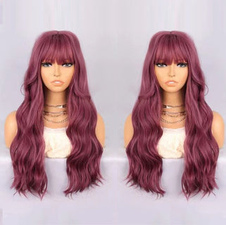 no22 ✨2PCS 50% OFF✨ FH P14227 beautiful purple color long wavy synthetic wig