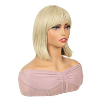 FH P12454 Short Bob Wig,Straight Bob Wig with Bangs