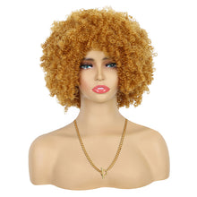 FH Afro Wigs 8 Inches Soft Afro Curly Wigs With Bangs Synthetic Short Curly Wigs
