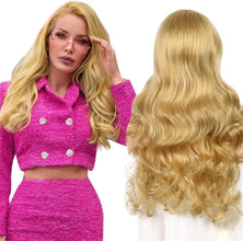 P14934K Black Long Wavy Wigs for Women Synthetic Hair