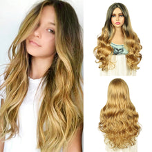 FH  Long Wigs for Women Long Wig with Bangs Natural Synthetic Hair Wigs #1B-27 P14944