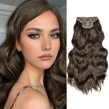 FH  curly synthetic hair extensions clip in 4 pcs one set