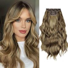 FH  curly synthetic hair extensions clip in 4 pcs one set