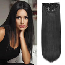 FH 22inch synthetic straight hair extensions clip in 4 pcs one set