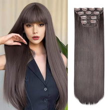 FH 22inch synthetic straight hair extensions clip in 4 pcs one set