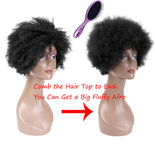 yms✨2PCS 50% OFF✨Q09520 8inch Short Kinky Curly Human Hair Afro Wigs for Black Women None Lace Wig Natural Black