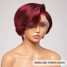 FH 100% human hair wig 8 inches short curly wig lace frontal bob wig  G04195