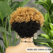 FH 100% human hair wig 8 inches machine made wig short curly wig various colors