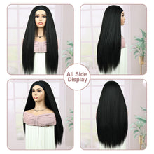 FH P13895 kinky straight natural black headband synthetic wig