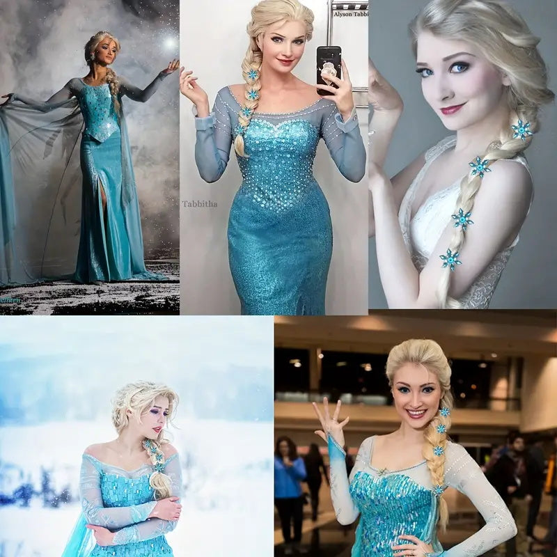 Phocas Elsa Wig Platinum Blonde Wigs for Women Braided Ponytail Wig Princess Wig