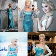 Lakihair 28inch Elsa Wig Platinum Blonde Wigs for Women Princess Braided Ponytail Wig