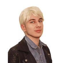 Load image into Gallery viewer, Lakihair Mens Wig Short Blonde Wigs for Men Realistic Short Wigs with Bangs