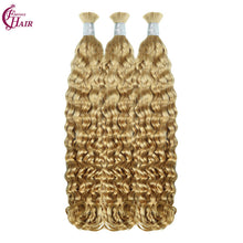 FH hair bundle no weft 100% Italian CURLY Human Hair Boho Braiding Bulk - #27 Platinum Blonde Deep Wave Tangle Free
