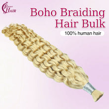 FH hair bundle no weft #613 Platinum Blonde Italian curly Human Hair Braiding Bulk - Curly Wave for Styling
