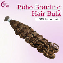 FH hair bundle no weft Italian Curly Braiding Hair Bulk #30 Copper Brown 100% Human Hair for Braiding