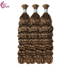FH hair bundle no weft Italian Curly Braiding Hair Bulk #30 Copper Brown 100% Human Hair for Braiding
