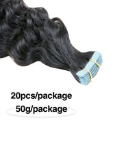 FH original human hair deep wave tape hair extensions 50g/pack