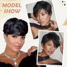 FH 100% human hair wig 8 inches machine made wig short curly wig