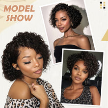 FH 100% human hair wig 8 inches machine made wig short curly wig various colors