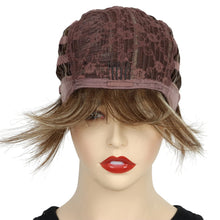 Phocas Short Brown Wigs for Women Highlight Blonde Pixie Cut Wig with Bangs Wefted Wig Caps