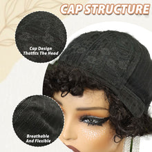 FH 100% human hair wig 8 inches machine made wig short curly wig various colors