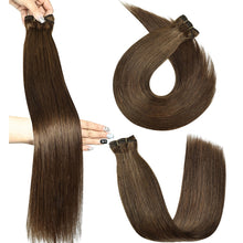 FH dark brown #4 Russian remy human hair silky straight hair weft