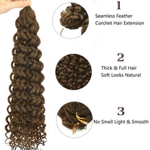 FH 100g/Pack Brown Water Wave Crochet Human Hair Extension Knotless Feather Human Hair