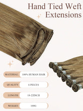FH 100% human hair extensions hand-tied weft extension 100g/pack colors #8,#33,#T4/40,#T6/41