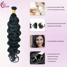 FH 1 bundle Premium Italian curly 100% Human Hair Boho Braiding Bulk - #1 Jet Black for Goddess Braids & Wigs