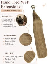 FH 100% human hair extensions hand-tied weft extension 100g/pack colors #8,#33,#T4/40,#T6/41