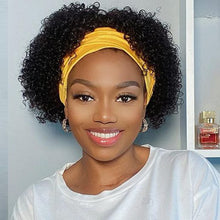 yms✨2PCS 50% OFF✨ Q14830 Short Deep Curly Headband Afro Wig Human Hair Wigs for Black Women 150% Density Glueless None Lace Front Wig