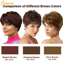Load image into Gallery viewer, yms✨2PCS 50% OFF✨P13548 Pixie Layered Short Chestnut Brown Wig Natural Curl Synthetic Hair Wigs for Women