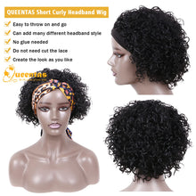 yms✨2PCS 50% OFF✨ Q14830 Short Deep Curly Headband Afro Wig Human Hair Wigs for Black Women 150% Density Glueless None Lace Front Wig