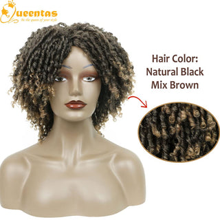 yms✨2PCS 50% OFF✨ P13557 Dreadlock Wig for Black Women and Men Short Braided Wigs Faux Locs Twist Braiding Afro Curly Synthetic Wigs