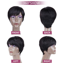 Load image into Gallery viewer, yms✨2PCS 50% OFF✨ Q10269 Short Pixie Cut Wigs for Black Women Human Hair None Lace Layered Black Short hair Pixie Cut Wig with Bangs Natural Black