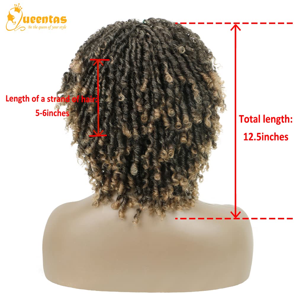 yms✨2PCS 50% OFF✨ P13557 Dreadlock Wig for Black Women and Men Short Braided Wigs Faux Locs Twist Braiding Afro Curly Synthetic Wigs