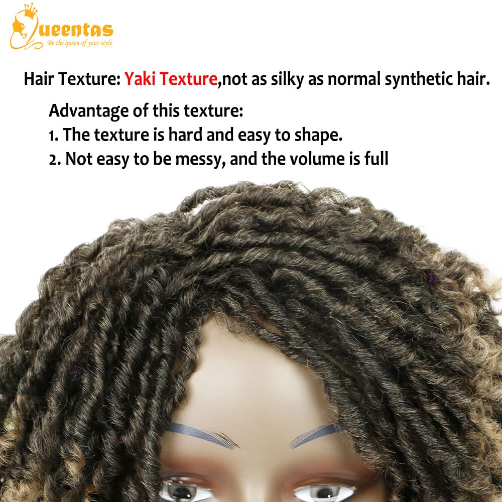 yms✨2PCS 50% OFF✨ P13557 Dreadlock Wig for Black Women and Men Short Braided Wigs Faux Locs Twist Braiding Afro Curly Synthetic Wigs