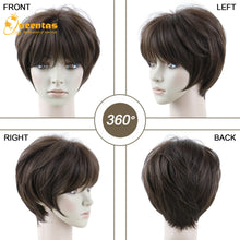 Load image into Gallery viewer, no47 yms✨2PCS 50% OFF✨P13330 Dark Brown Pixie Wigs for Women Short Hair with Bangs Pixie Cut Bob Layered Straight Heat Resistant Synthetic Full Wigs for Black White Women