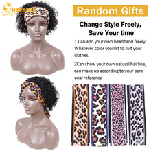yms✨2PCS 50% OFF✨ Q14830 Short Deep Curly Headband Afro Wig Human Hair Wigs for Black Women 150% Density Glueless None Lace Front Wig
