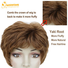 yms✨2PCS 50% OFF✨P13548 Pixie Layered Short Chestnut Brown Wig Natural Curl Synthetic Hair Wigs for Women