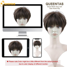 Load image into Gallery viewer, no47 yms✨2PCS 50% OFF✨P13330 Dark Brown Pixie Wigs for Women Short Hair with Bangs Pixie Cut Bob Layered Straight Heat Resistant Synthetic Full Wigs for Black White Women
