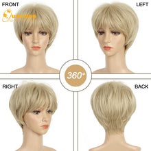no48 yms✨2PCS 50% OFF✨ P13329 Short Blonde Wig, Pixie Cut Wigs for White Women with Bangs Pixie Layered Short Hair Wigs for Women Synthetic Hair Daily Use Cosplay