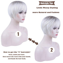 yms✨2PCS 50% OFF✨P13343 Short Blonde Wigs with Bangs Pixie Layered Short Pixie Cut Wigs for White Women Synthetic Hair