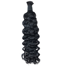 FH Premium Human Hair Boho Braiding Bulk - Natural Black for Goddess Braids & Wigs
