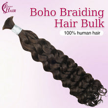 FH 1 bundle Italian curly Deep Wave Braiding Hair Bulk #2 Dark Brown 100% Human Hair For Boho Braids