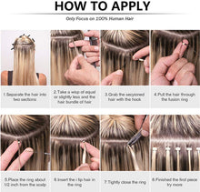 Load image into Gallery viewer, FH blonde color #18K keratin i tip straight human hair extension