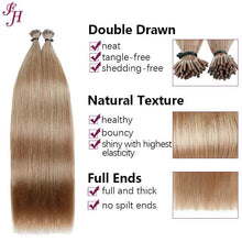 Load image into Gallery viewer, FH dark blonde #10A Italy keratin i tip human hair extension